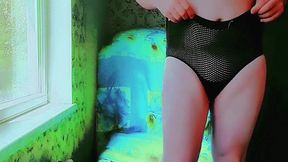 Gorgeous Femboy Showing Legs in Shiny Leather Shorts