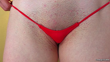 Arielle Lane - Red Micro Thong Try On 4K