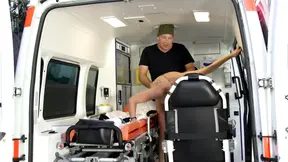 She takes the cock in the ambulance