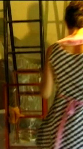 A Very Provocative Maid Takes the Painters' 2 Big Cocks