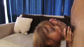 Young black beauty comes to the front door with a newspaper to fuck.