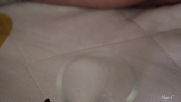 Hot Big Dick Latino Magic C Jerks With Spit, Cums Inside a Cup and Lets It Drip Into His Mouth to Swallow His Own Cum