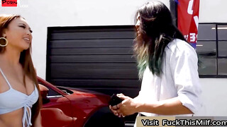 Parking Lot Pleasure - Japanese Babe Kazumi Gets Fucked By Huge Italian Stud