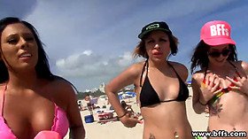 Holiday orgy with small-titted college babes with natural tits and natural desires