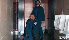 Samuel Hodecker Gets Destroyed By Apolo Adrii’s Monster Cock in Public Bathroom