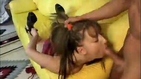 Unbelievably dirty chick gets her cock sucking skills tested