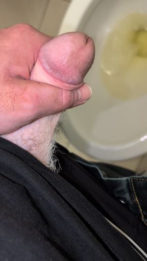 Pissing in a public toilet at the grocery store