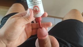 Beautiful Penetration of Motorcycle Oil Into the Glans