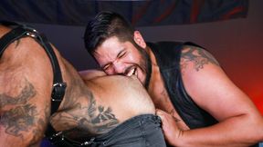 Bearback Bonfire ~ Leather-clad Atlas & Lanz Fuck Fiercely