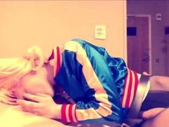 Harley Quinn Crossdresser Blowjob and Swallow