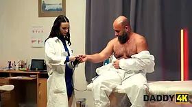 Daddy4k. abnormal nurse is cheating right in the doctor's office