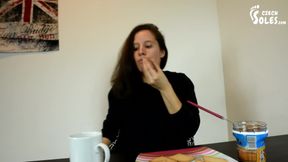 Long Toes Dipped in Nougat Creme - Foot Worship POV