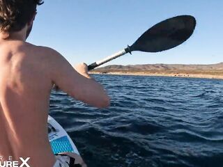 Outdoor Cowgirl on a Paddle Board POV Heaven