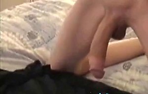 Boy with cut and shaved bender squirts sperm