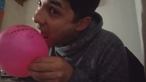 Playing with the balloon