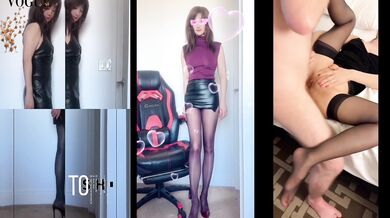 Asian anal 3p with Chinese slut gagging on thick cock