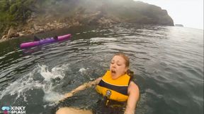 Open Water Kayak Disaster For Non Swimmer - Saved by Lifejacket - WMV
