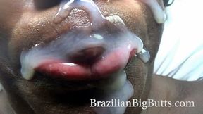 Afro Brazilian Woman Soaked In Cum