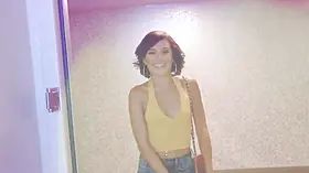 Sis Loves Me - sly boy stumbles across his stepsister's bareness as she takes a bathroom
