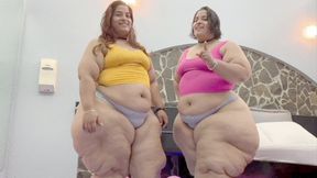 MEGA ASS & PEAR SHAPED: Twin Sisters Squashing! (Big Booty Growing: BBW > SSBBW)