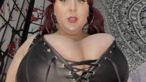 Cleavage Worship In Leather Corset