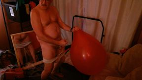 159) Two Large Round Balloons with Lotion Popped!