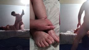 girls friend fucked, feet and pussy licked and cum on boobs