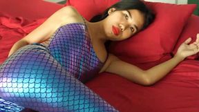 Asianspandexsluts - Maiko gets super horny touching her boobs and sexy ass through her Mermaid Spandex