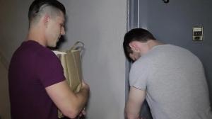Str8toGay.com: Tattooed muscled hunk butt sex