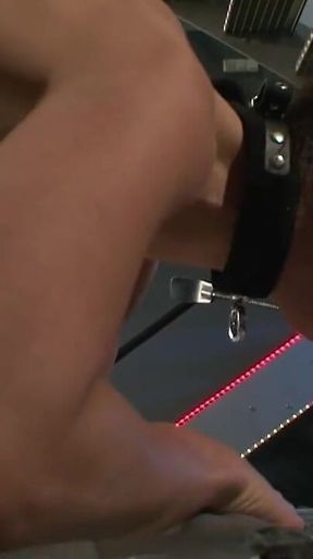 Dominating dildo fucking foot stretching