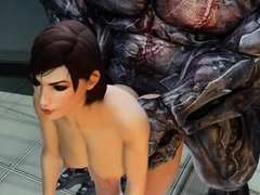 Shepard gets fucked while Liara is watching (Mass Effect)