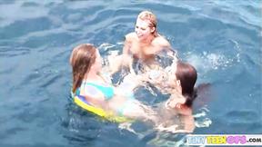 BrookeSkype Lesbian kissing nude Boat Vacation