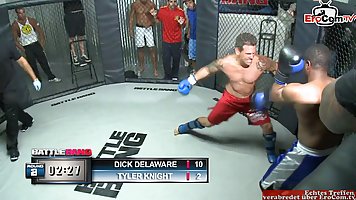Petite blonde teen with small tits fucks hot in a boxing ring