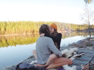 Sex on a reindeer skin next to a forest lake - RosenlundX - 60fps