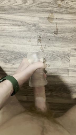 Twink Fleshlight Orgasm - Wet, Messy Cumming with Toned Abs! Full Premium Video