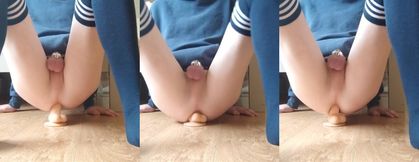 18 year old femboy wrecked riding 8 inch dildo til he’s screaming