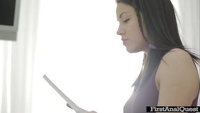 FIRSTANALQUEST - BUTT FUCKING HIS TEEN GIRLFRIEND ON THE KITCHEN TABLE