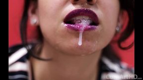 Photo slideshow #2 - Violet lips - CFNM Cum Dripping and Cum on Clothes!