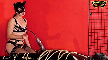 Huge Cock in Pump Is Not Allowed to Cum