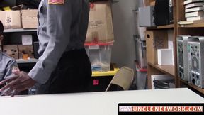 SayUncleNetwork.com - Ebony security guard punished with bareback by hung superior