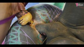 crazy anal threesome - anuskatzz double penetrated - boy & dominatrix with strap on - dp,gape, atm, prolapse - zf026