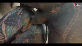 crazy anal threesome - anuskatzz double penetrated - boy & dominatrix with strap on - dp,gape, atm, prolapse - zf026