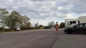 Naked at the cruising parking