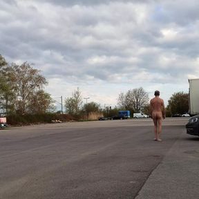 Naked at the cruising parking