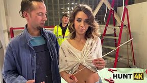 Elena Vedem public fuck at work shift with boss while her cuckold husband watching