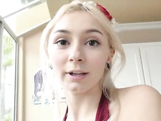 Golden-haired hotty gives a rimjob to a lustful boy