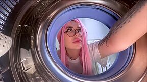 Fucked Step Sister While She Was Stuck In The Washing Machine
