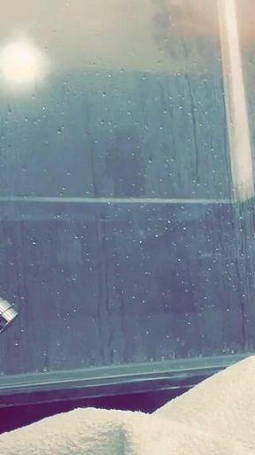 Pale White Skin Redhead Flatmate Caught Pissing in the Shower