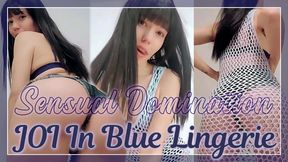 Sensual Domination JOI In Blue Lingerie - Goddess Lunasha seduces and encourages you to worship her with dirty talk