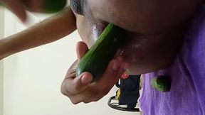 Double anal cucumber dildo